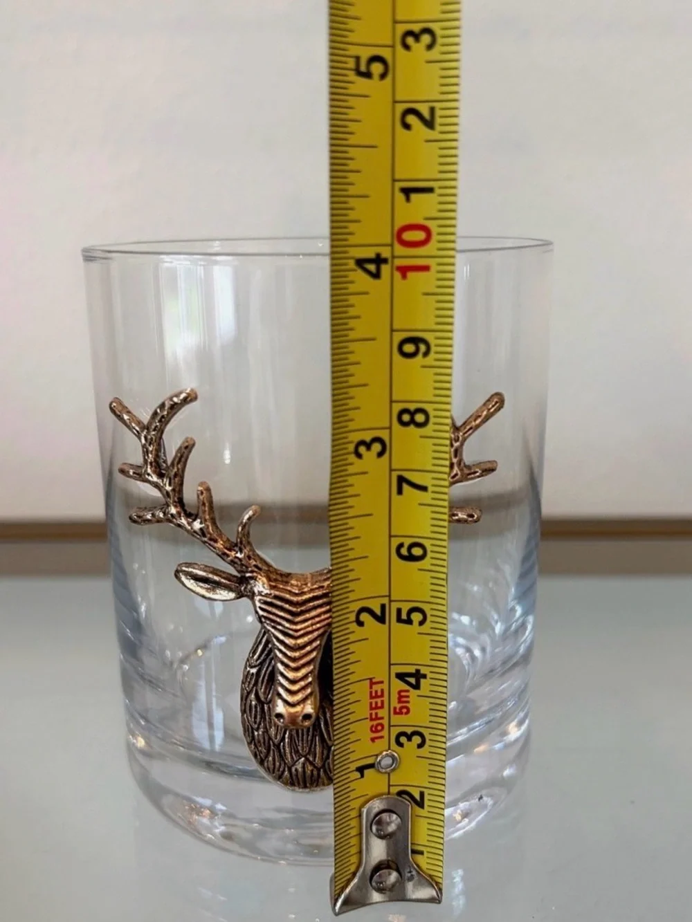8 Brass Stag Deer Old Fashioned Whiskey Glasses 12oz. Holiday Cocktail